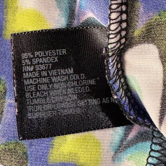 Worthington Large Top Abstract Cap Sleeves Stretch Scoop Neck Lightweight Multi - Picture 7 of 7